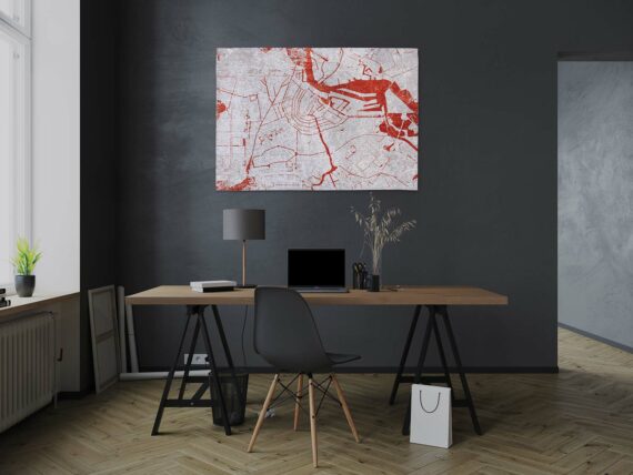 Louis De Poortere rug Cities Amsterdam 9323 Orange Cut interior 2