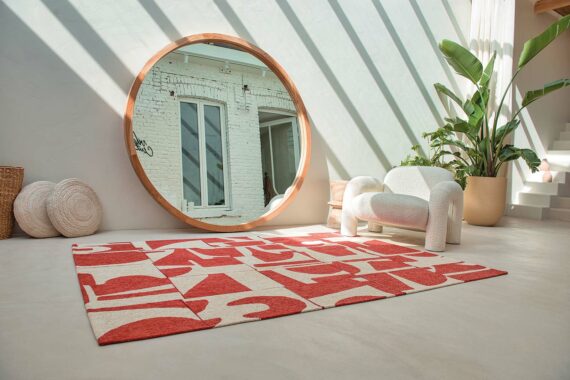 Louis De Poortere rug Craft Papercut 9364 Rust interior 1