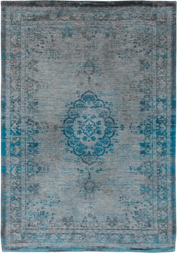 rugs Louis De Poortere LX8255 Fading World Medaillon Grey Turquoise