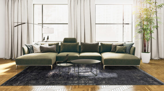 rugs Louis De Poortere LX8263 Fading World Medaillon Mineral Black interior