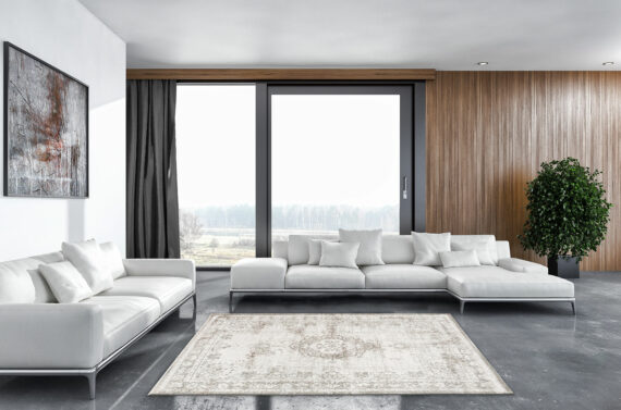 rugs Louis De Poortere LX8383 Fading World Medaillon Salt Pepper interior