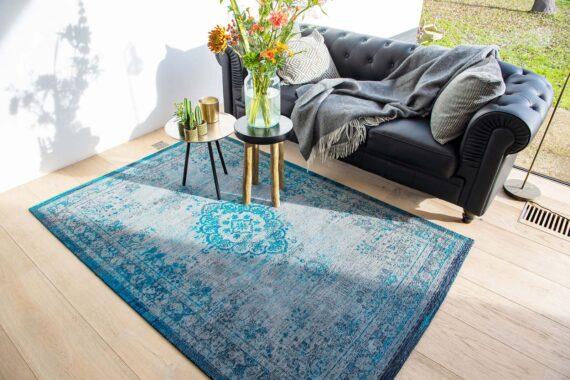 Louis De Poortere 8255 Fading World Medallion Grey Turquoise interior 5 2025