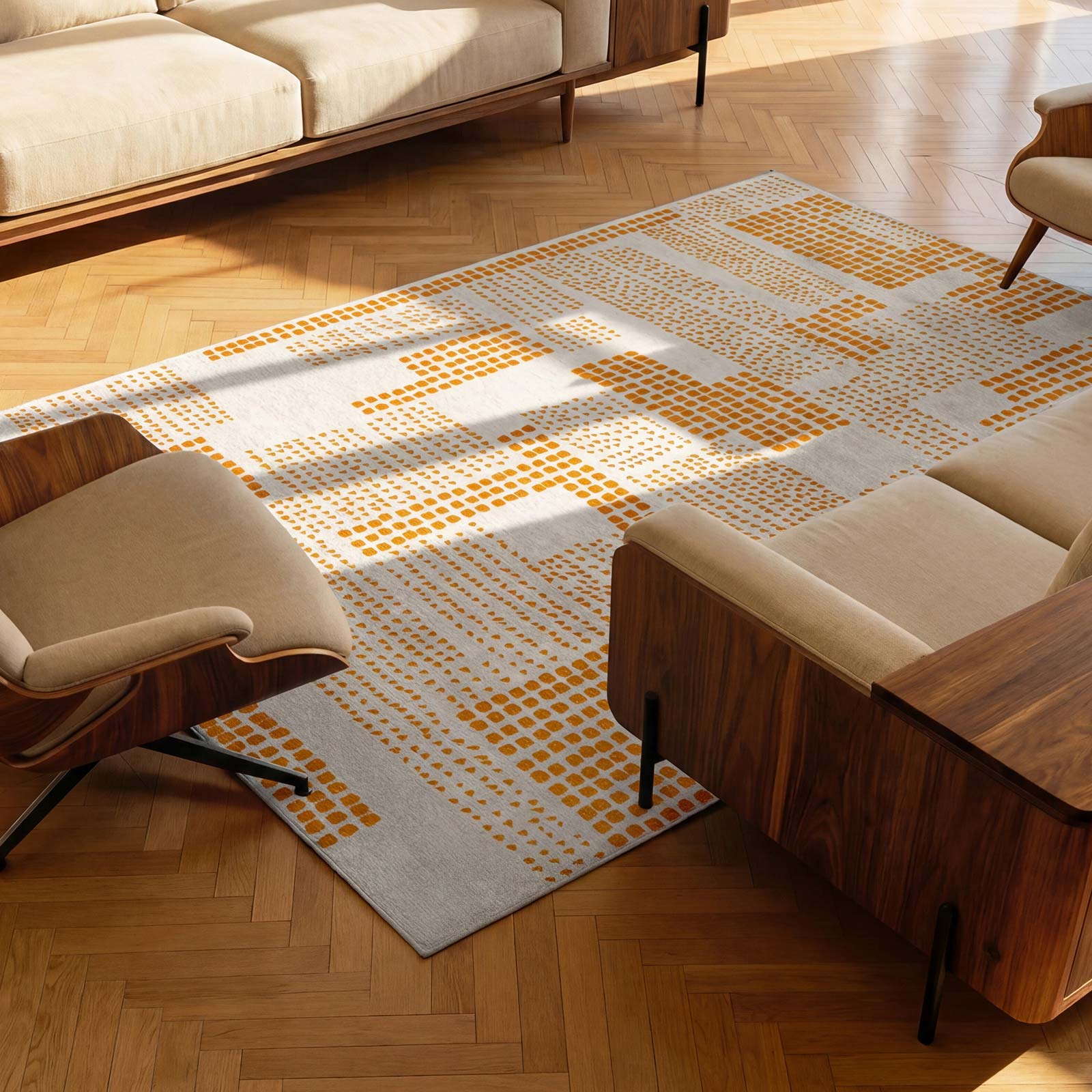 Louis De Poortere rug Craft 2077 Zen Garden Pomelo interior