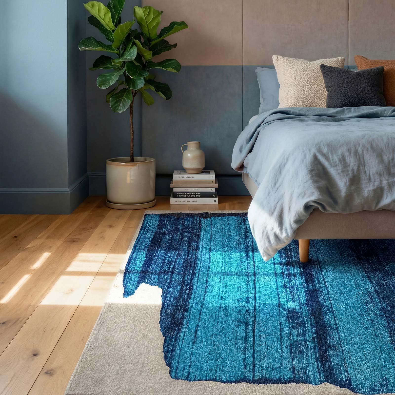 Louis De Poortere rug Craft 2080 Brush Diva Blue interior