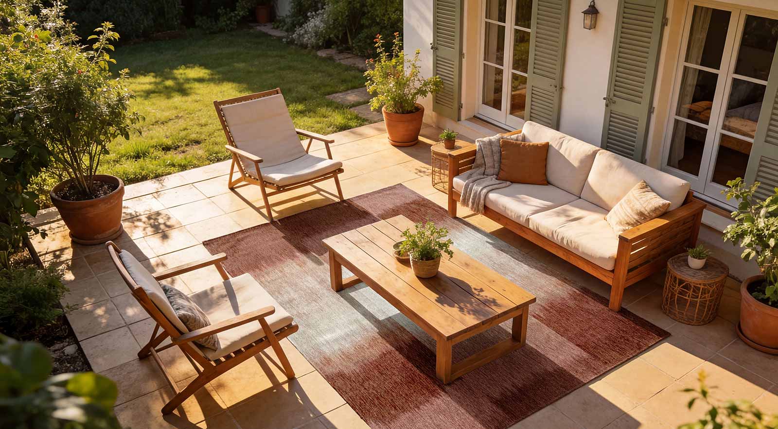 Louis De Poortere rug Meditation 2072 Sendai Rosebud outdoor