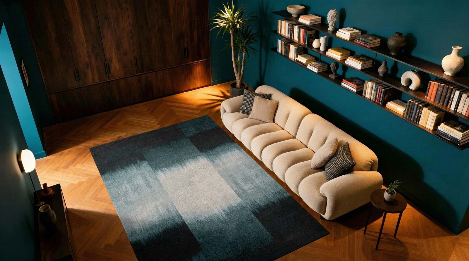 Louis De Poortere rug Meditation 2073 Sendai Deep Water interior 2