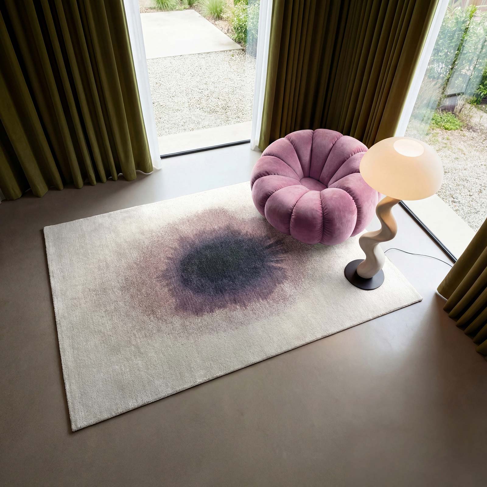 Louis De Poortere rug Meditation 2101 Drop Purple Smoke interior