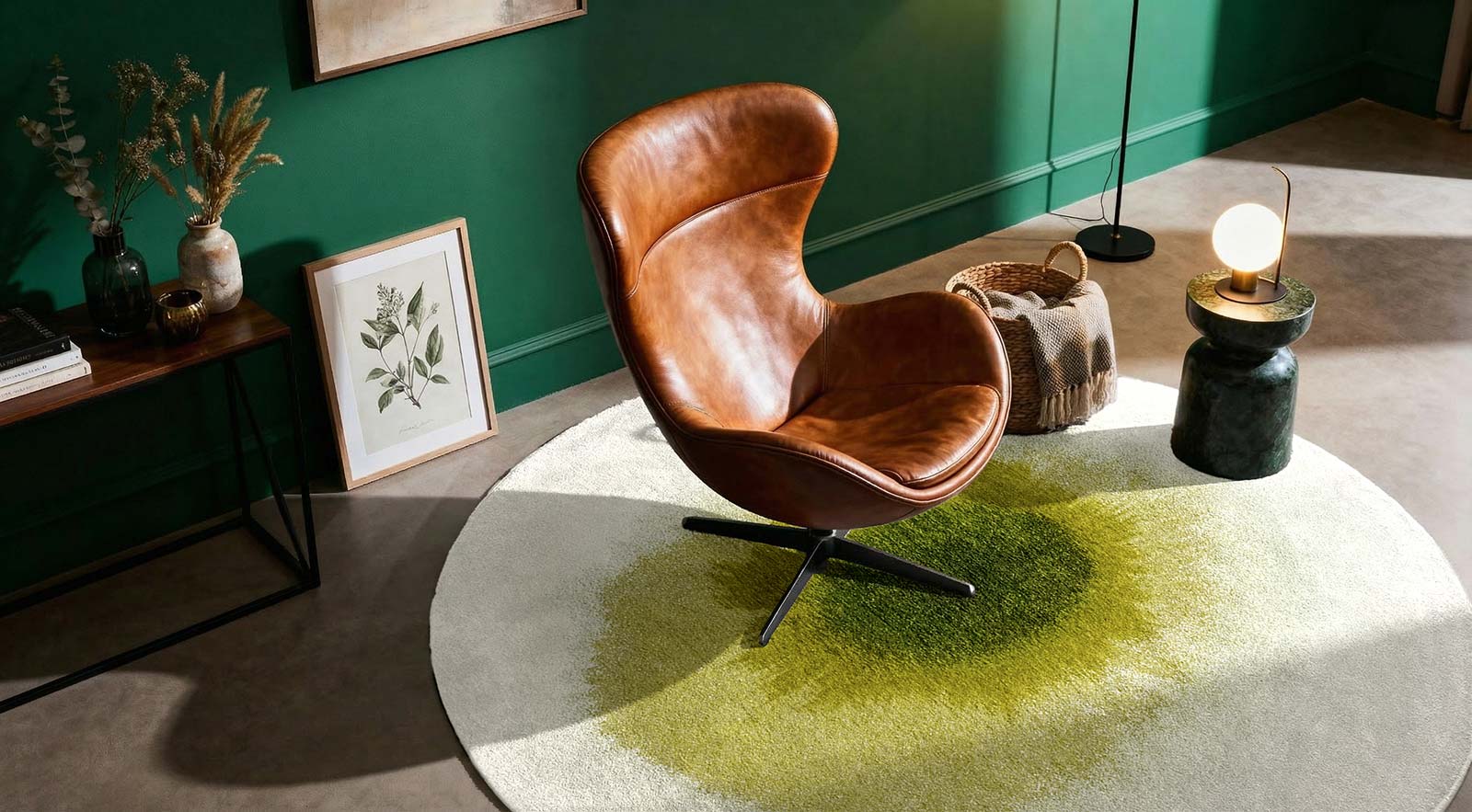 Louis De Poortere rug Meditation 2105 Drop Green Pepper interior 2