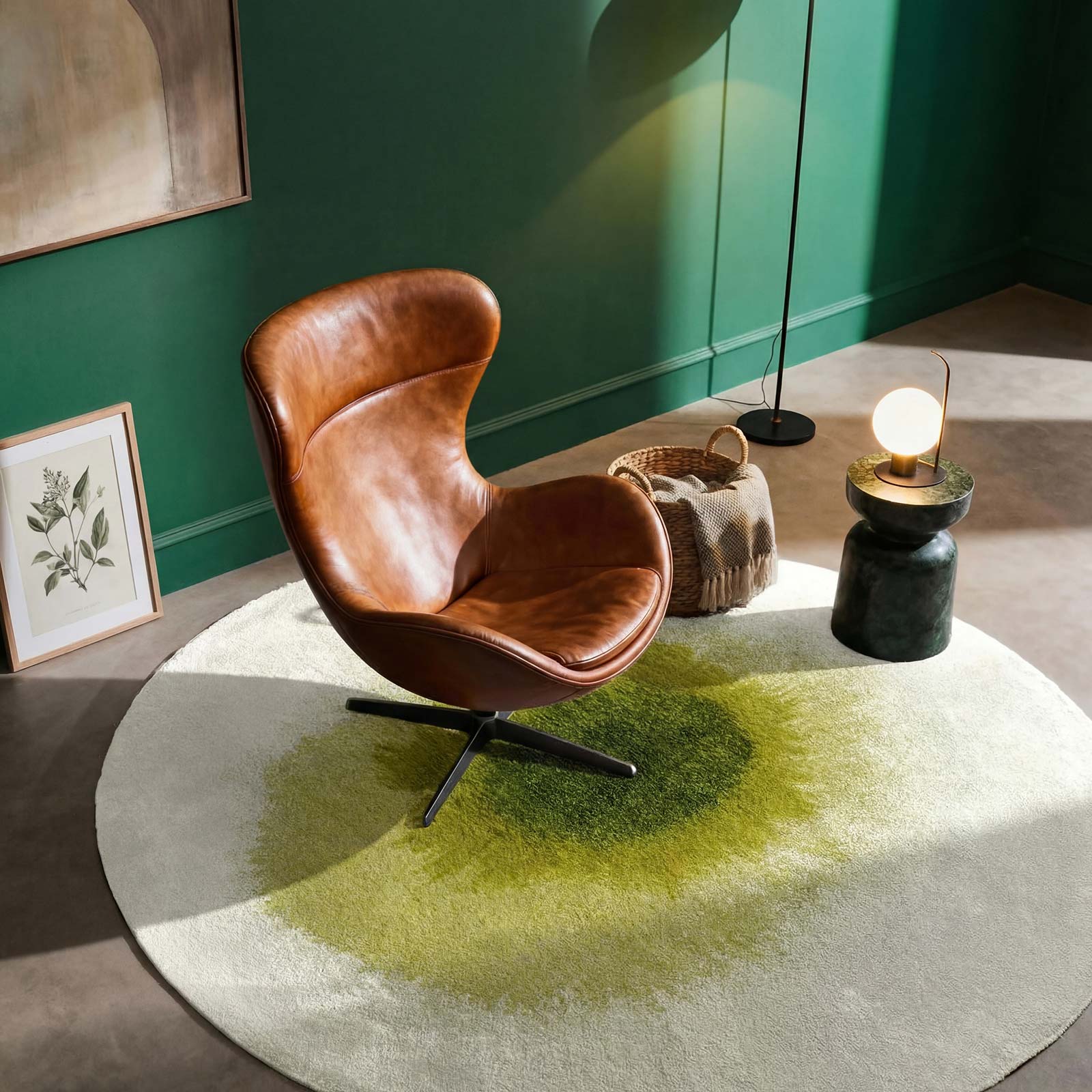 Louis De Poortere rug Meditation 2105 Drop Green Pepper interior